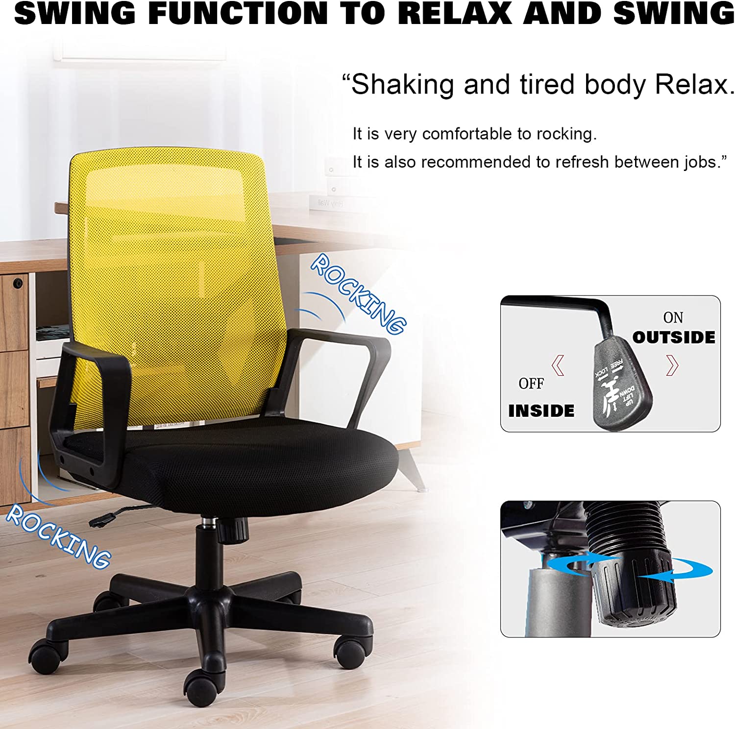 Ergonomic Office Chair with Foldable Backrest, Mesh Home Office Computer Desk Chair with Adjustable Height, Lumbar Support and 360 Degree Caster Gaming Chairs( chartreuse)