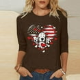 thumbnail image 2 of GERsome Womens American Flag T Shirts 4th of July Patriotic 3/4 Sleeve Shirts Veteran Crewneck Shirt Stars Stripes Tops S-3XL, 2 of 4