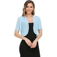 thumbnail image 4 of LAICAIW Women Shrug Soft Chiffon Open Front Sheer Short Sleeve Cardigans for Evening Dress, 4 of 6