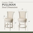 thumbnail image 4 of Maven Lane 26" Counter Height Bar Stool - Handcrafted Swivel Bar Stool with White Oak Finish and Off-Natural Fabric Upholstery - Bring Seamless Style and Comfort to Kitchen Islands and Dining Spaces, 4 of 10
