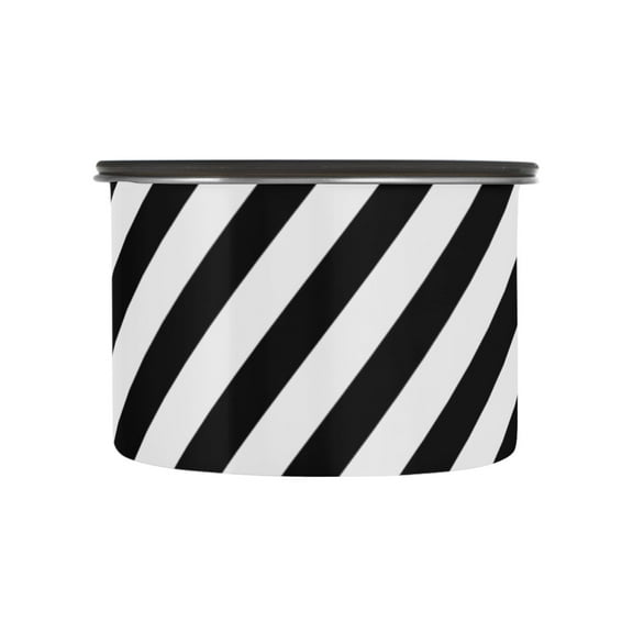 Slanted Stripe Airtight Coffee Bean Canister 17oz Food Storage Containers with Lids For Gournd, Tea, Sugar, Flour, Rice, Cereal, Candy Cookie Jar