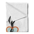 thumbnail image 2 of Happy Easter Soft Flannel Fleece Throw Blanket, Watercolor Bunny and Heart Shapes Glasses, Cozy Plush for Indoor and Outdoor Use, 60" x 80", Burnt Orange Dark Grey, by Ambesonne, 2 of 5