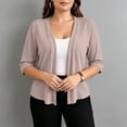 thumbnail image 5 of AGWOLF Women's 3/4 Sleeve Cardigan Lightweight Open Front Cardigans Kintted Shrugs Sweater Ruffle Fall Fashion Clothes Brown XL, 5 of 9