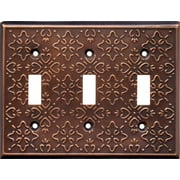 Baroque Antique Copper Triple Toggle Switch Plate Covers
