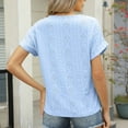 thumbnail image 5 of Mittory Womens Short Sleeve Summer Tops Casual Crochet V Neck Button Up Hollow Out Knit Sweater T Shirts, 5 of 8