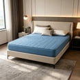 thumbnail image 4 of Quilted Waterproof Bed Cover Set - Ice Silk Mattress Protector, Breathable Cooling Topper, Blue, JKODE, 4 of 6