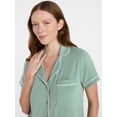 thumbnail image 3 of Joyspun Women's Dreamy Soft Collection Notch Collar Top and Shorts Pajama Set, 2-Piece, Sizes XS-3X, 3 of 6