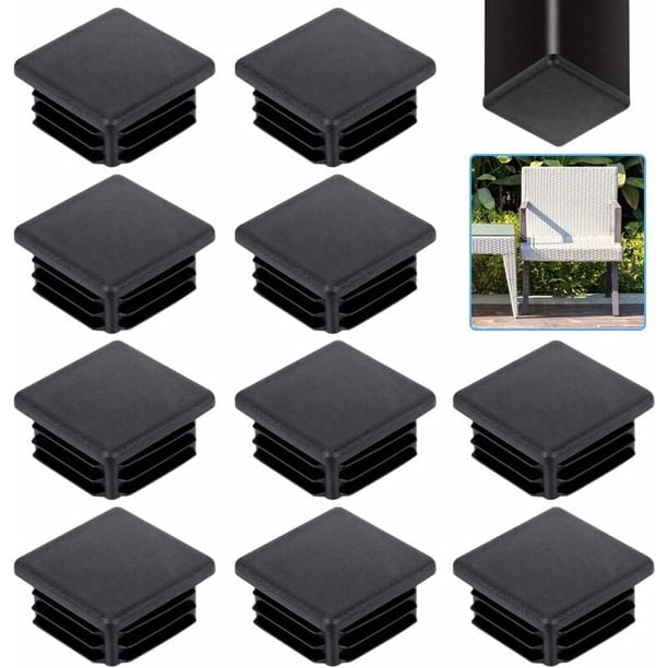 20 PCS Tapa para tubo cuadrado 30x30 mm Tapa de extremo de tubo cuadrado negro Tapa de plástico para tubo cuadrado Tapa de extremo de listón cuadrado Tubo de silla sólida Tapa de extremo de