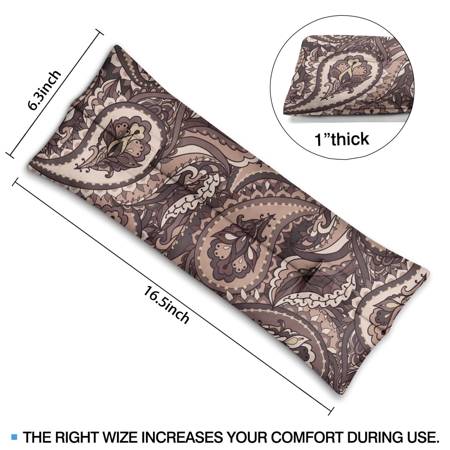 Exotic Chic Paisley Pattern Seatbelt Pillow - Post-Surgery Mastectomy Heart Surgery Recovery Cushion - Artistic Elegant Car Travel Pillow for Women
