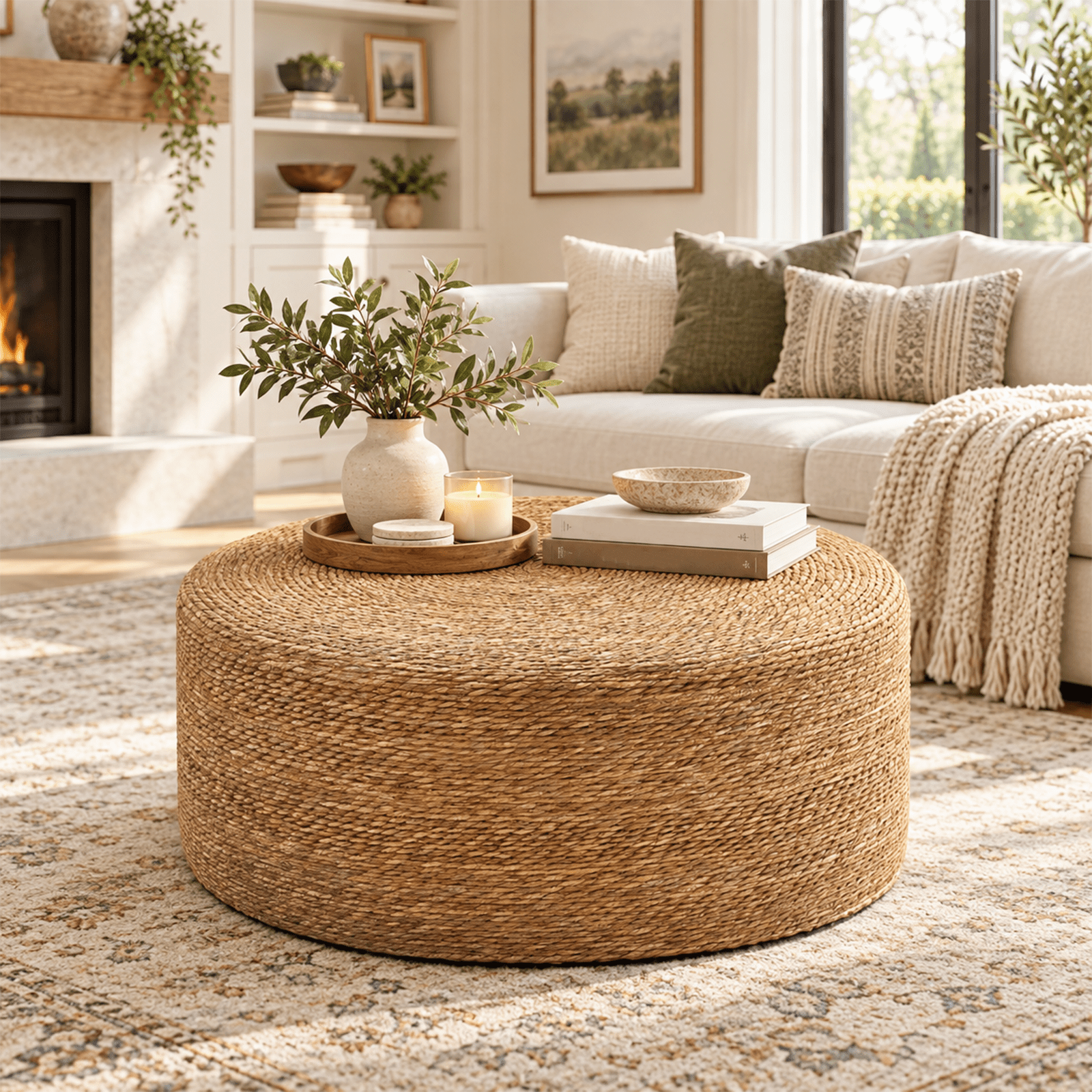 SAFAVIEH Couture Caycee Coastal Water Hyacinth Coffee Table