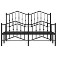 thumbnail image 6 of vidaXL Queen Metal Bed Frame with Headboard & Footboard, Sturdy Steel, Black, No Mattress, 6 of 9