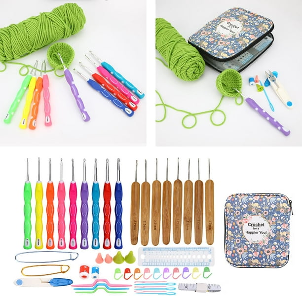 Crochet Hooks Set(2mm-6mm), Crochet Hooks Knitting Crochet Kit, 9 Sizes  Ergonomic Handle Crochet Hook for Crocheting Beginners and Arthritic Hands