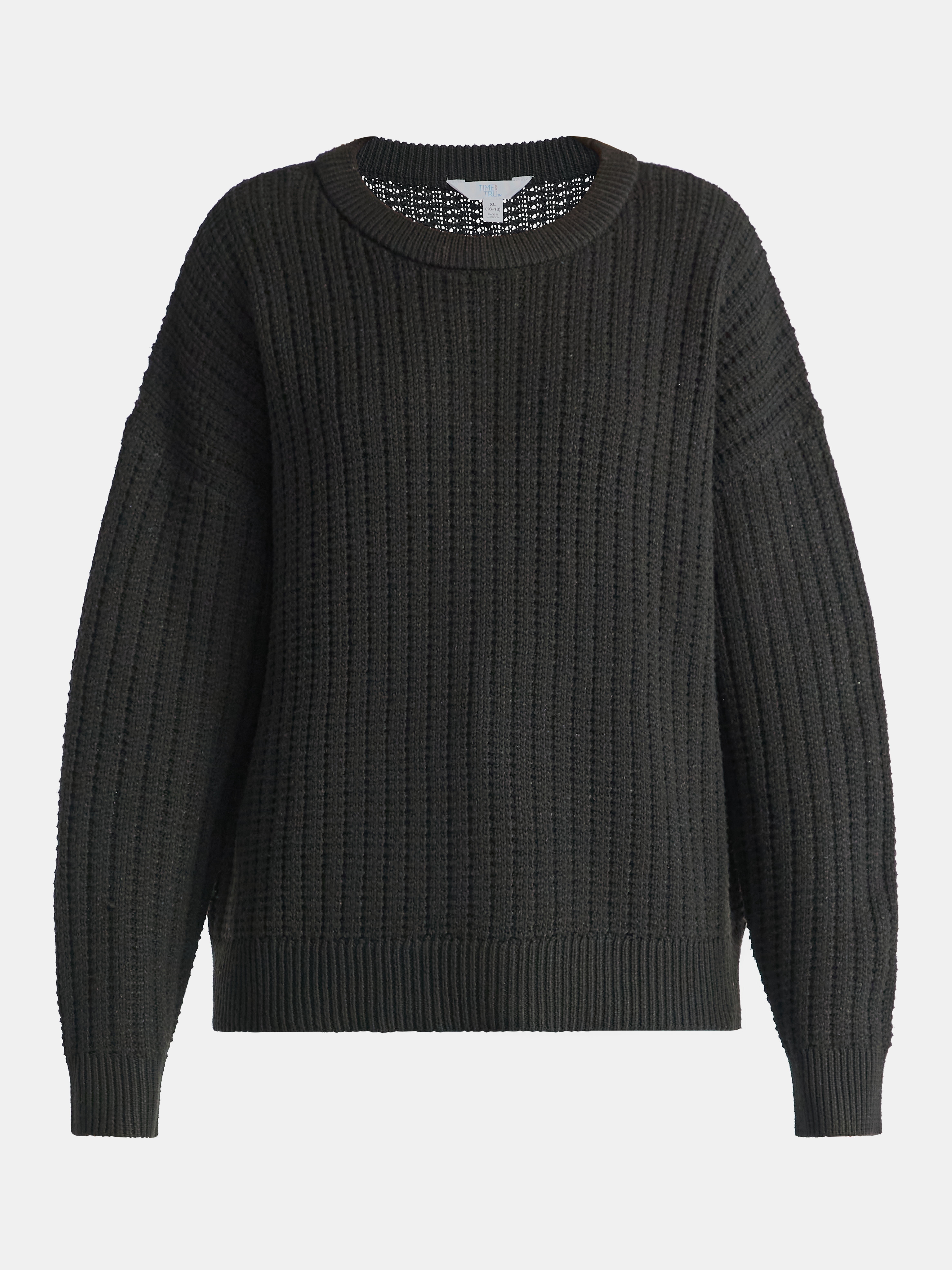 Time and Tru Women's and Women’s Plus Textured Stitch Sweater, Midweight, Sizes XS-4X