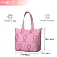 thumbnail image 4 of Pink Breast Cancer Ribbon Floral Pattern Travel Tote Bags for Women Carry On,Large Weekender Bags for Women Travel,Multi Functional Duffle Bag for Work,Shopping,Sports, 4 of 5