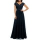 thumbnail image 1 of SAYOO Vestido de Noche Largo para Mujer, Vestido Elegante con Escote en V sin Espalda de Patchwork de Encaje de Color sólido, Ropa Simple de una Pieza SAYOO casual, 1 of 9