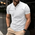 thumbnail image 2 of Besolor Men's Casual Summer Shirts Short Sleeve Basic Button Muscle T-Shirt Gym Workout Athletic Tee Tops, 2 of 6
