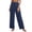 Navy, variant on Edvintorg Wide Leg Pants Woman Cotton Ruched High Waisted Flowy Loose Casual Trousers Women Clothing Red XL
