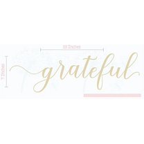 Kitchen Décor Grateful Cursive Lettering Vinyl Wall Decals Sticker 23x7-Inch Beige