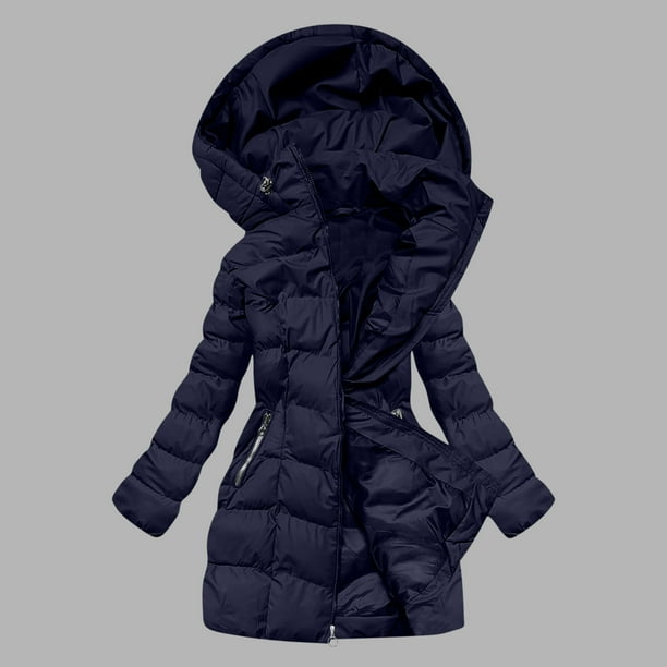 Parkas de manga larga de invierno para mujer, chaqueta de plumón alargada y gruesa de longitud media, abrigo para mujer