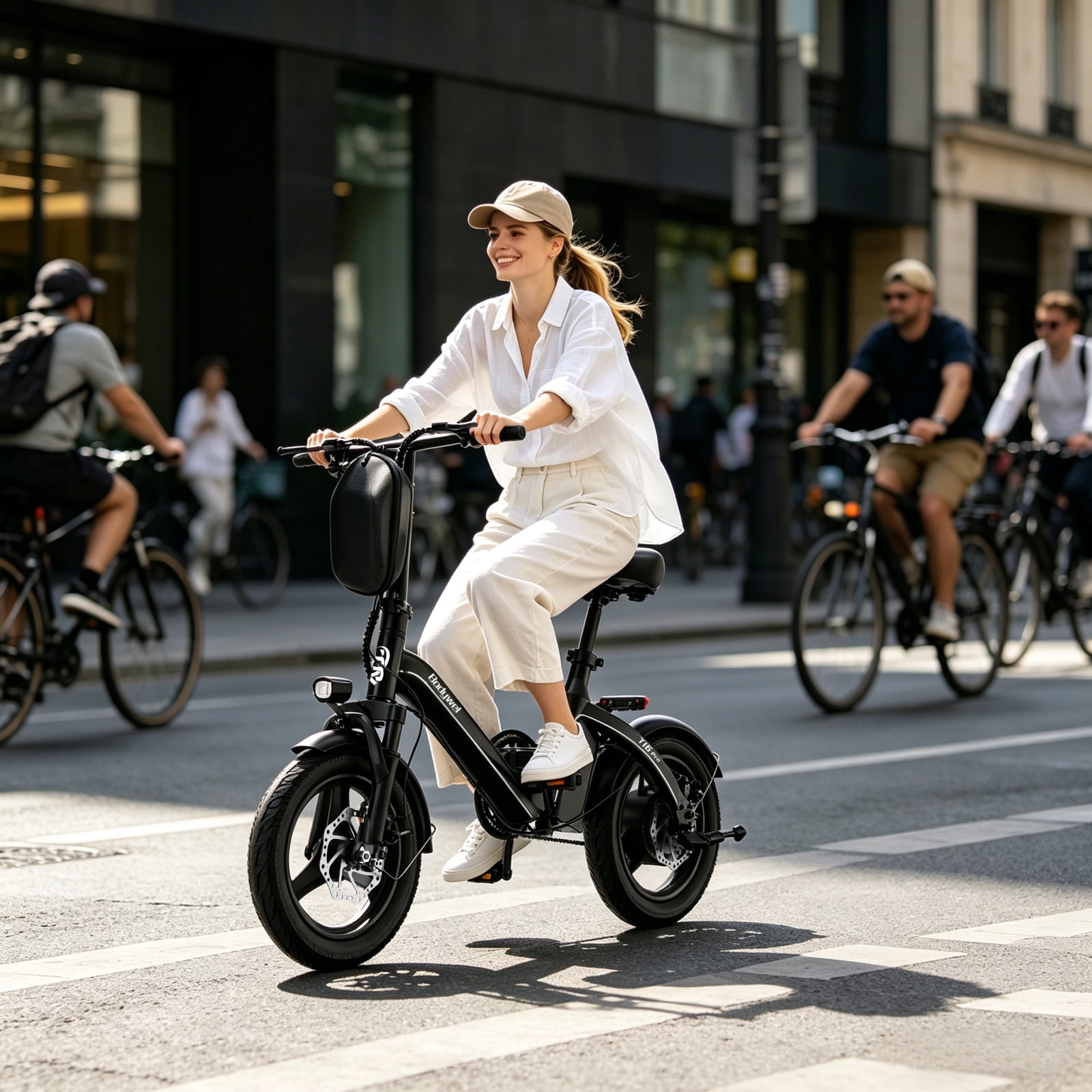 Bodywel 14" Folding Electric Bicycle with 500W Peak Motor, 20MPH E Bike, Electric Bike 36V 13Ah Integrated Battery, Ebike for Adults, UL2849