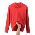 thumbnail image 1 of Yuyuzo Hauts de Pyjama pour Femmes Doublés en Molleton Col Roulé Couche de Base sous-Vêtements Thermiques en Molleton, 1 of 5