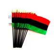 thumbnail image 1 of 12 Afro American Desk Flags 4x6 Inch American Made Miniature Table Flags; 12 Small Mini Flags, 1 of 3