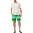 thumbnail image 2 of Lars Amadeus Men's Shorts Summer Printed Drawstring Color Block Swim Beach Shorts, 2 of 6