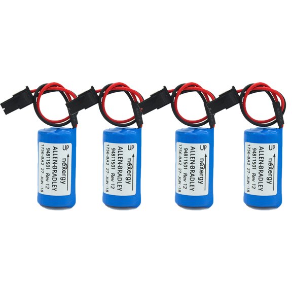 4PCS 3V 1756-BA2 BR2/3A-AB PLC Battery 1800mAh Replacement for Allen Bradley Non-Rechargeable