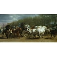 thumbnail image 2 of Bonheur, Rosa 32x18 White Modern Wood Framed Museum Art Print Titled - The Horse Fair, 2 of 4