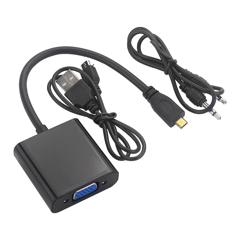 to VGA Cable 1080P Video Converter with Audio Jack USB Power Cable for Xbox Camera Raspberry Pi - Walmart.com