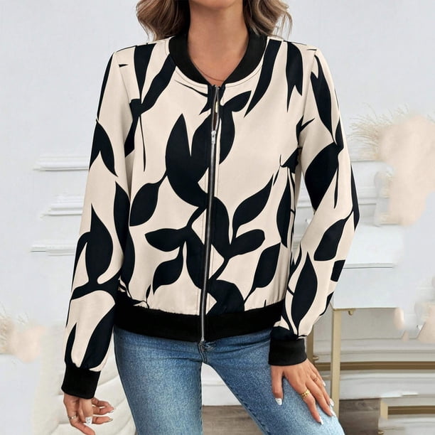 Chaquetas y abrigos casuales sin capucha de manga larga para mujer, chaqueta con cremallera, chaqueta holgada, abrigo para mujer