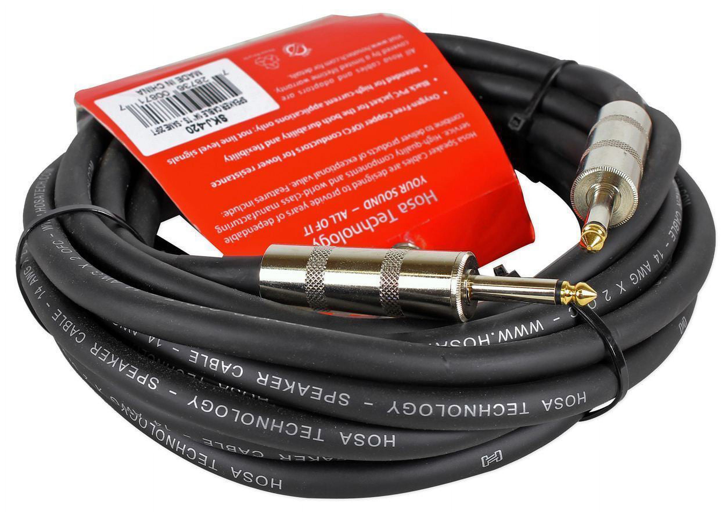Hosa SKJ-420 20' Foot 14 AWG 1/4" TS to 1/4" TS Speaker Cable - image 3 of 3