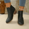 thumbnail image 6 of Women's Ankle Boots Leather Ankle Boots With Cut Out Design Low Heel Side Zipper Casual Fashion Footwear For Daily Comfort, 6 of 9