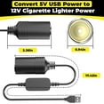 USB A Male to 12V Car Cigarette Lighter Socket, USB DC 5V to 12V Step