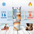 thumbnail image 4 of 40oz Colorful Botanical Mushroom Stainless Steel Flip Straw Tumbler Spill Proof Travel Cup Double Wall Vacuum Insulated Coffee Mug with Top Handle, 4 of 6