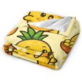 thumbnail image 2 of Pineapple Blanket Yellow Pineapple Throw Blanket Tropical Fruit Soft Cozy Fleece Fuzzy Stuffed Plush Flannel Gifts for Girls Women Boys Kids Adults 50"X60", 2 of 8