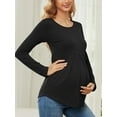 thumbnail image 4 of Yawrut Ladies Maternity ruffled Pleated Stretch Slim Comfortable long sleeve top, 4 of 6