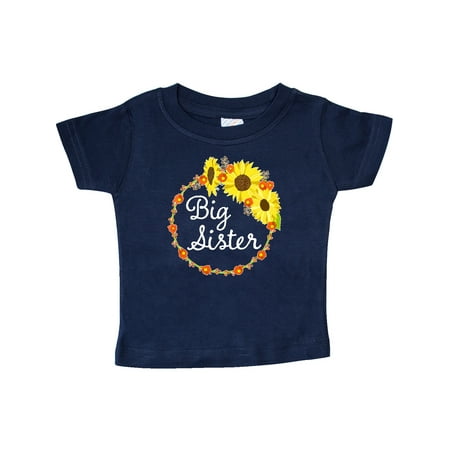 

Inktastic Big Sister Sunflower Wreath Gift Baby Boy or Baby Girl T-Shirt
