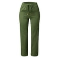 thumbnail image 2 of XFHLMJFF Womens Plus Size Pants Lightweight Comfy Solid Color With Pocket Fashion Stylish Trousers, 2 of 5