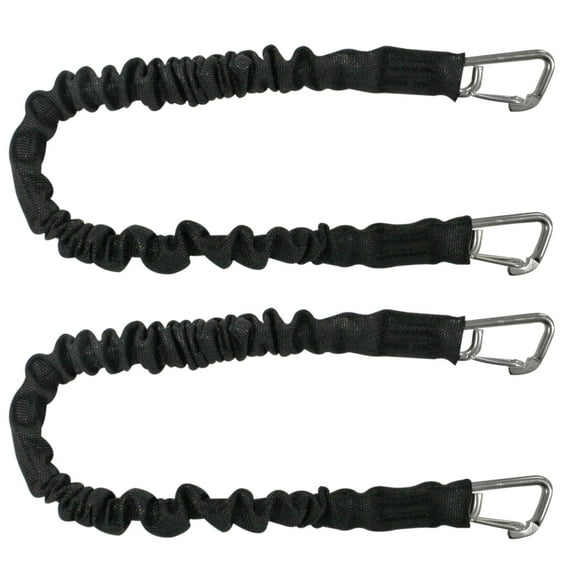 Extreme Max 3006.2369 BoatTector High-Strength Line Snubber & Storage Bungee, Value 2-Pack - 18" with Compact Hooks, Black