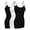 Black, Black, White, variant on Women Camisole Built in Bra Wireless Fabric Support Long Layering Cami, Large, 3Pk Black