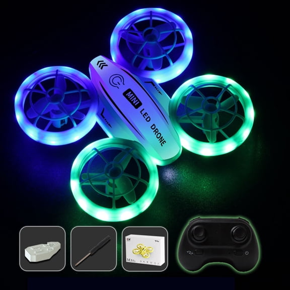 Blue Blue Mini Rc Drone For Kids With Led Lights 2.4Ghz Remote Control Quadcopter For Beginners Headless Mode 360 Flip Easy Flying Toy