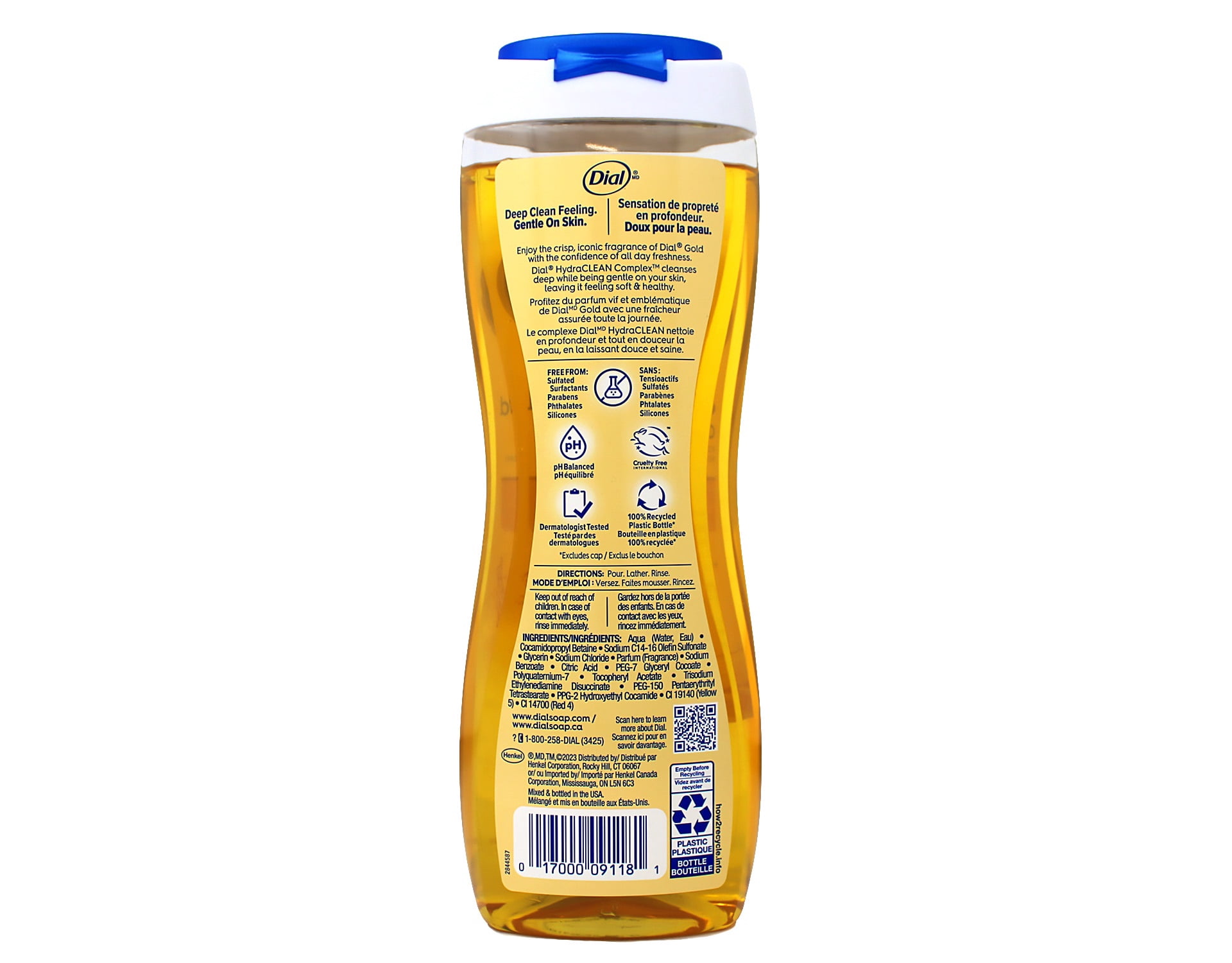Dial Advanced Clean Gold Body Wash, 16 fl oz (Pack of 4)