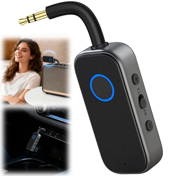 Bluetooth 6.0 Audio Receiver Adapter 2-in-1 Wireless Audio Receiver 3.5mm Aux for Cars TV Speakers Stereo Systems & Headphones