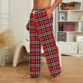 thumbnail image 5 of Evdexr Men's Cotton Pants Wide Leg Plaid Pj Pants Drawstring Twill Halloween Sleepwear Lounge Flannel Plus Size Loose Fit Fleece Pajamas with Pockets Red S, 5 of 5
