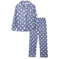 thumbnail image 2 of ZHENHONG Pajamas for Women, Cute Pajama Sets Long Sleeve Sleepwear Button Loungewear Soft 2 Piece Pj Set With Pockets Long Pants, Women's Sleepwear Blue, 2 of 3
