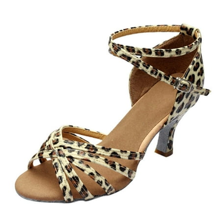 

FNFYFH Prime Deals Women Ballroom Dance Shoes for Social Performance Professional Latin Practice Dancing Sandals 2.5 Heel