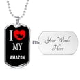 thumbnail image 4 of Collier Amazon en Acier Inoxydable Ou en or 18 Carats Chien Tag 24" Chaîne, 4 of 8