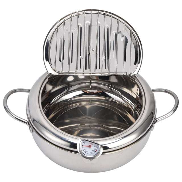 Stainless Steel Frying Pot Temperature Controllable Mini Cooking Fryer with