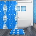 thumbnail image 2 of Blue Ice Cream Pattern Bathroom Accessory Sets Waterproof Shower Curtain with Anti-Slip Bath Mat Durable Combo, 2 of 7